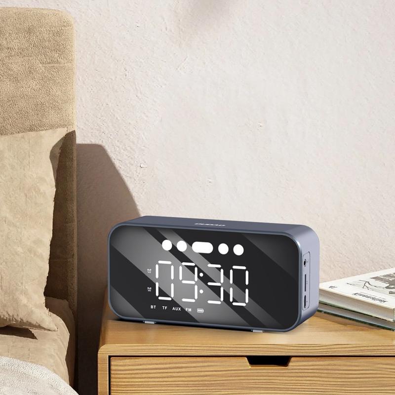 Dudao Y17 Bluetooth Mirror Digital Clock Επιτραπέζιο Ρολόι με Θερμόμετρο (silver)