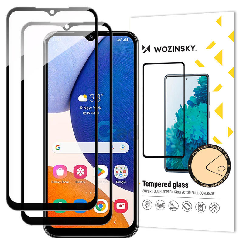 Wozinsky 2x Tempered Glass Full Glue Coveraged (Samsung Galaxy A14 5G / 4G) black