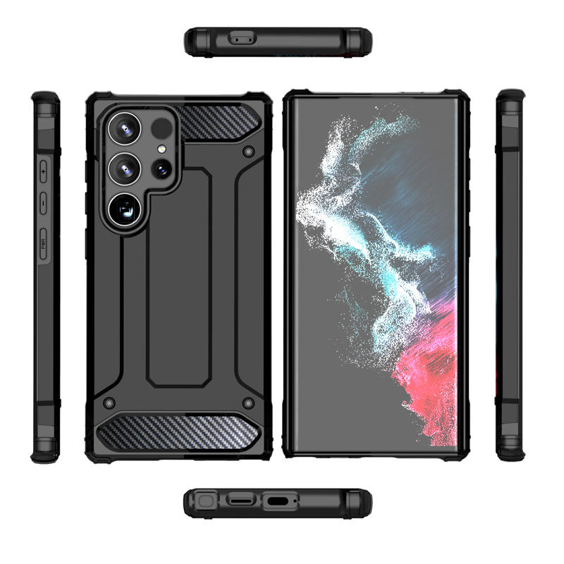 Hybrid Armor Case Rugged Cover (Samsung Galaxy S24 Ultra) black