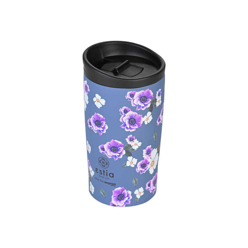 Estia Θερμός Travel Mug 350ml Save Τhe Aegean (Garden Blue)