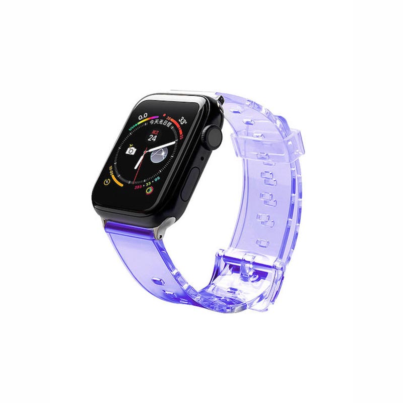 Semi-Multicolor Band Silicone Λουράκι (Apple Watch All Models) (42/44/45/49mm) διάφανο/purple