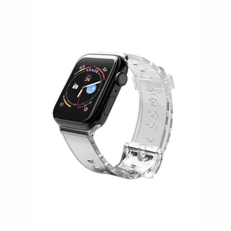 Semi-Multicolor Band Silicone Λουράκι (Apple Watch All Models) (38/40/41mm) διάφανο/black