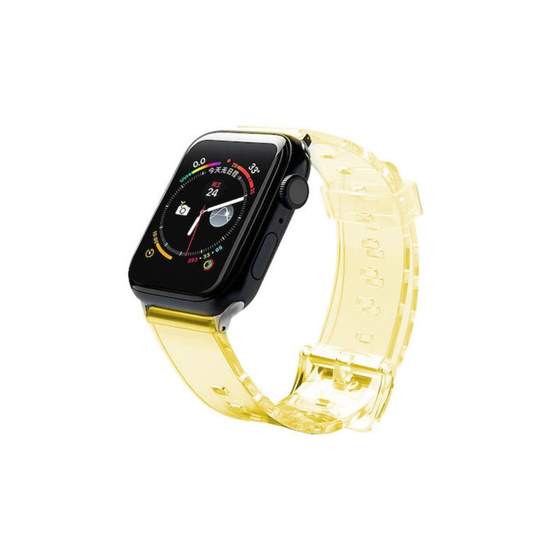 Semi-Multicolor Band Silicone Λουράκι (Apple Watch All Models) (38/40/41mm) διάφανο/yellow