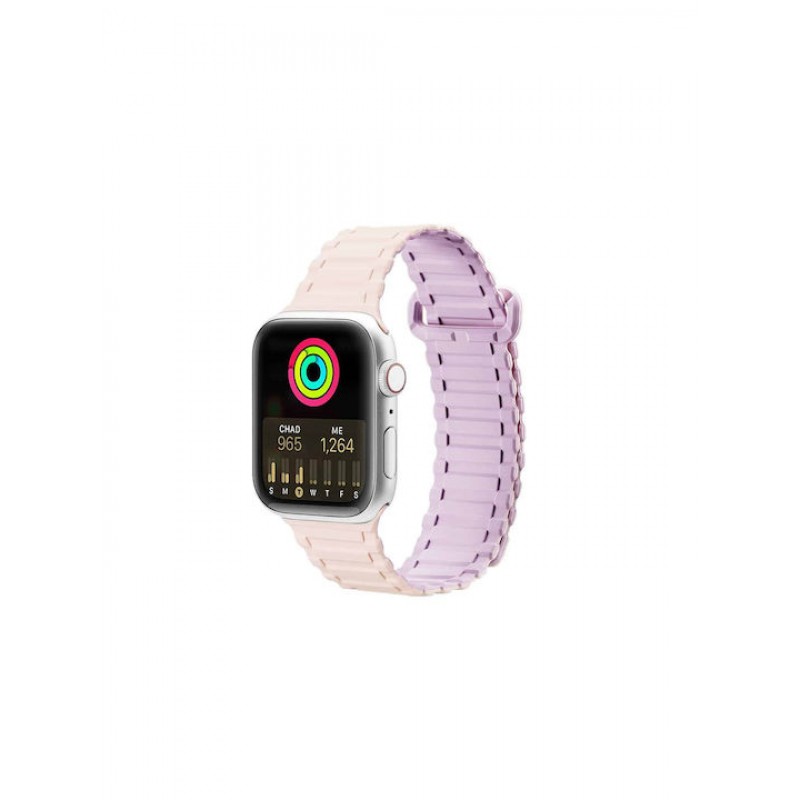 Dux Ducis Armor Silicone Magnetic Band Bracelet (Apple Watch) (42/44/45/49mm) pink-purple