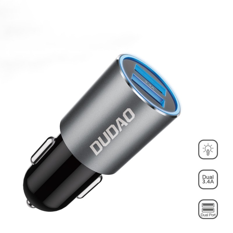 Dudao Car Charger 2x USB 3.4A (R5s) gray
