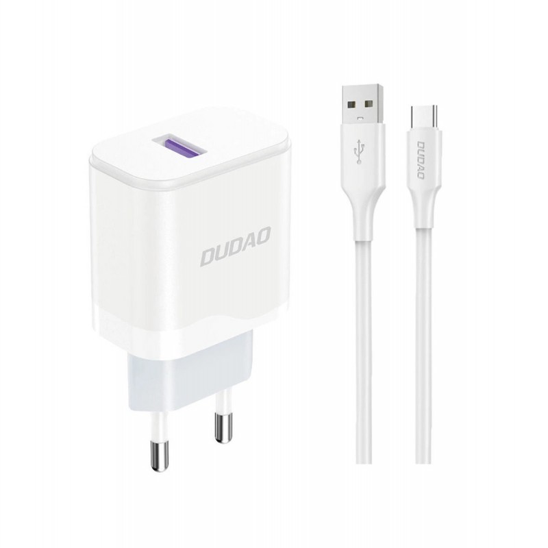 Dudao A20EU 18W USB Wall Charger + Type-C Cable (white)