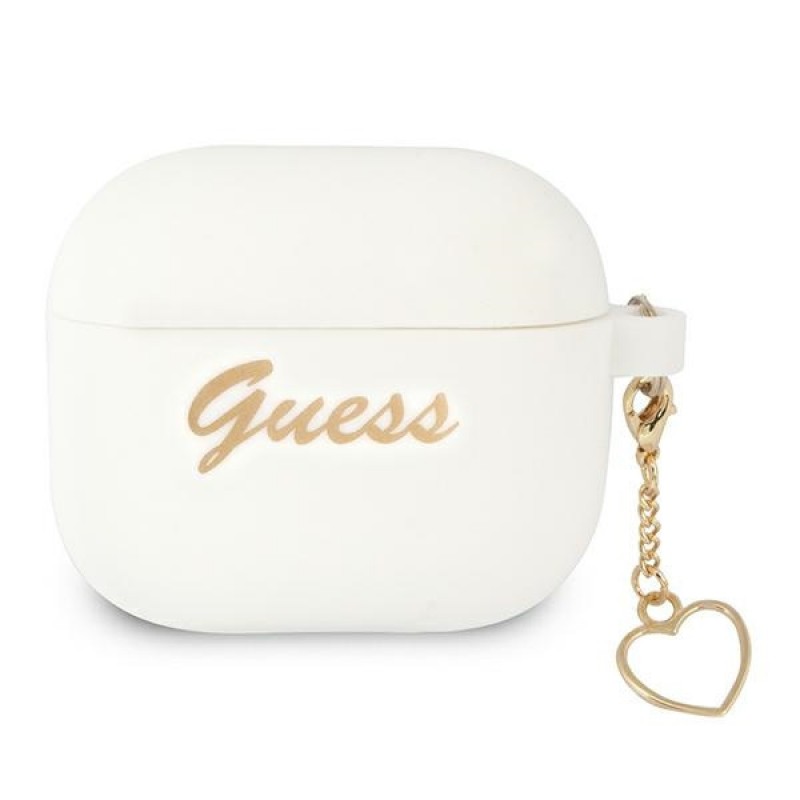 Guess Silicone Charm Heart Collection GUA3LSCHSH Case (Apple AirPods 3) white