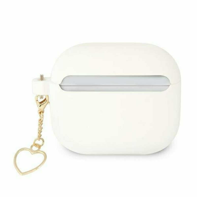 Guess Silicone Charm Heart Collection GUA3LSCHSH Case (Apple AirPods 3) white