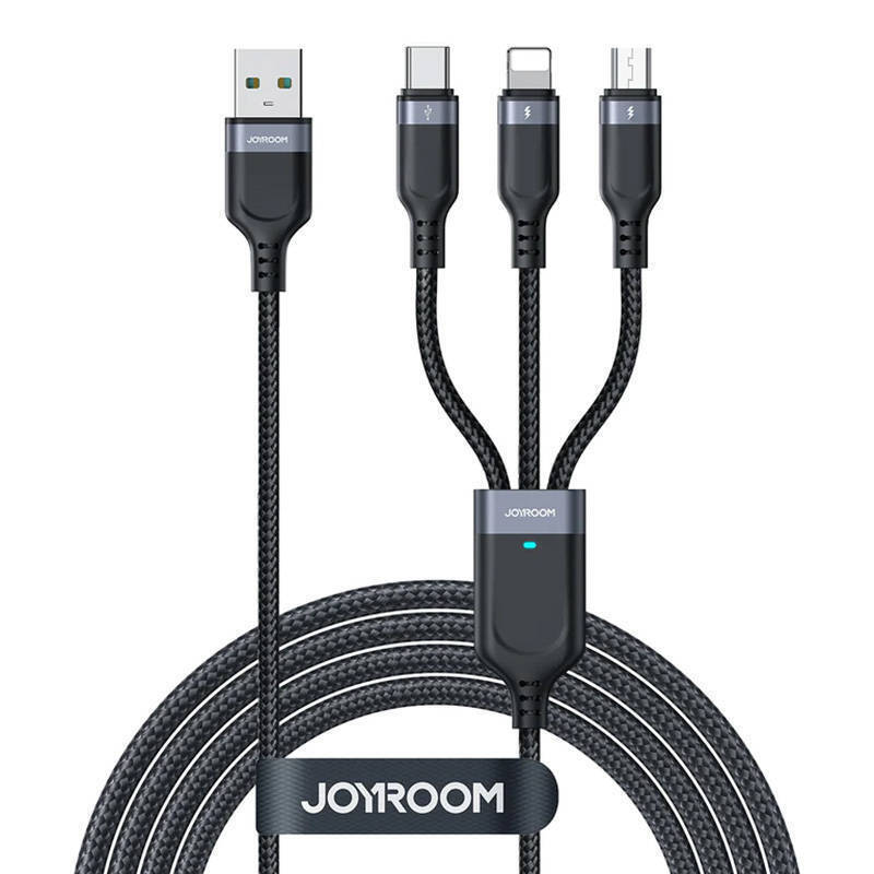 Joyroom Multi-Use 3-in-1 Cable Lightning / Type-C / Micro USB 1.2m (black)