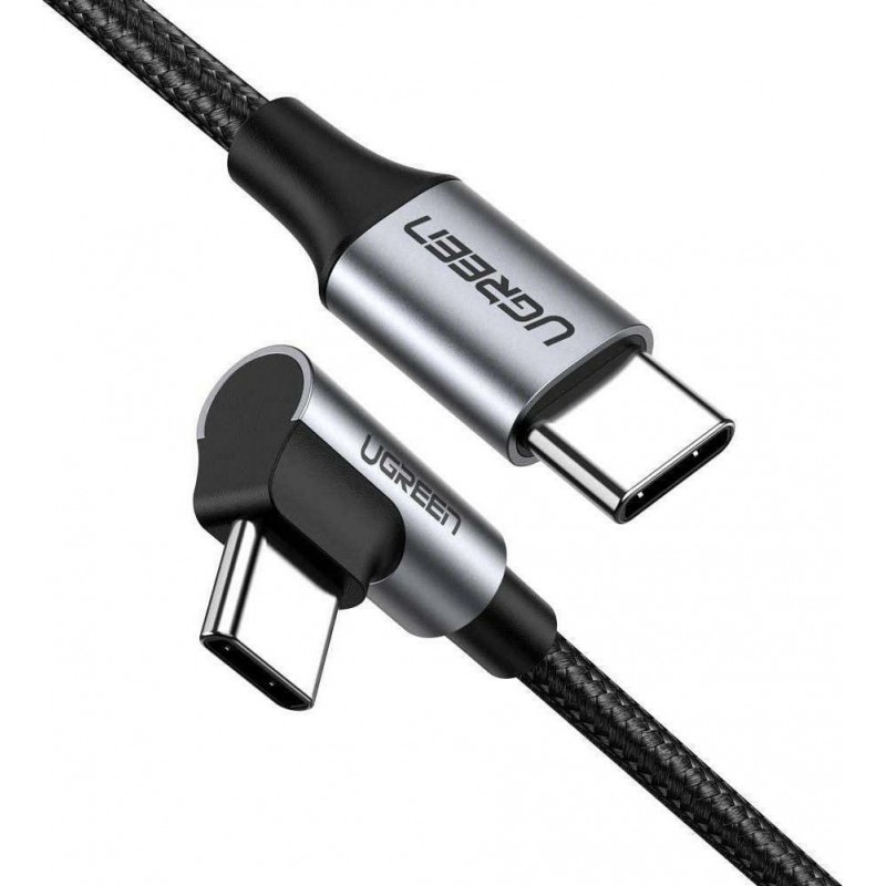 Ugreen Αngle Cable Type-C / Type-C PD 60W 20V 3A 1m (US255 50123) black-gray