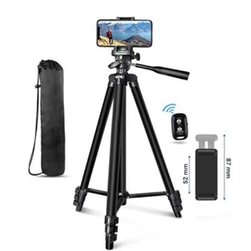 Τρίποδο 3120 για Κάμερα, GoPro και Κινητά με Βluetooth Remote Control 34cm-103cm (black)