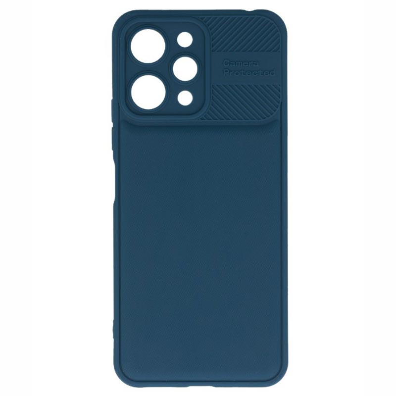 Camera Protected Rubber Armor Back Cover Case (Xiaomi Redmi 12) blue