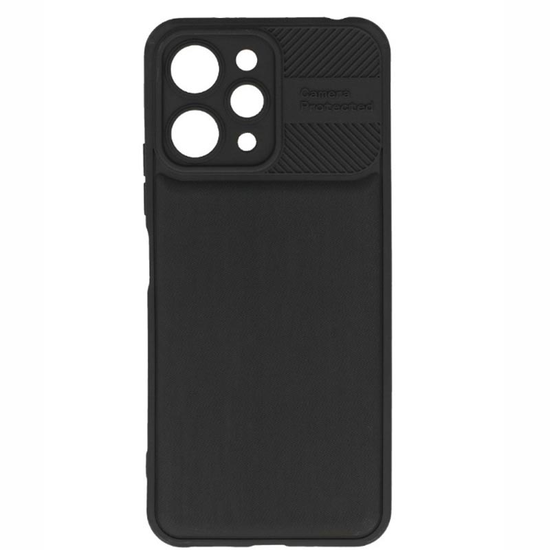 Camera Protected Rubber Armor Back Cover Case (Xiaomi Redmi 12) black