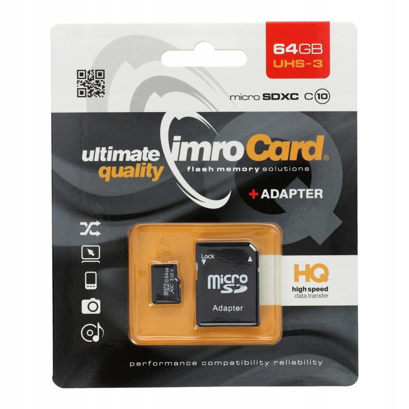 Imro ΜicroSDXC 64GB cl.10 UHS-3 with adapter
