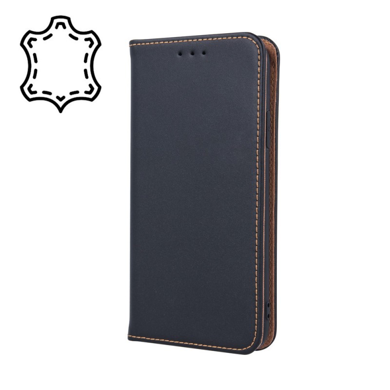 Smart Pro Genuine Leather Book Cover (Realme C55) black