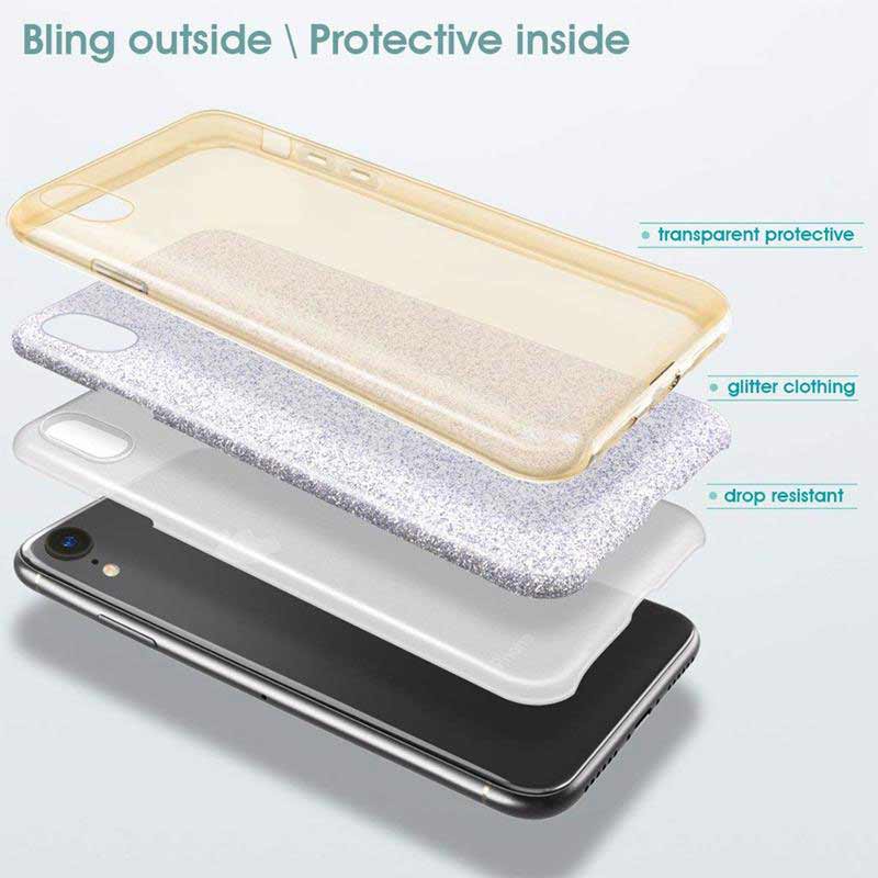 Glitter Shine Case Back Cover (Xiaomi Redmi 13C / Poco C65) silver
