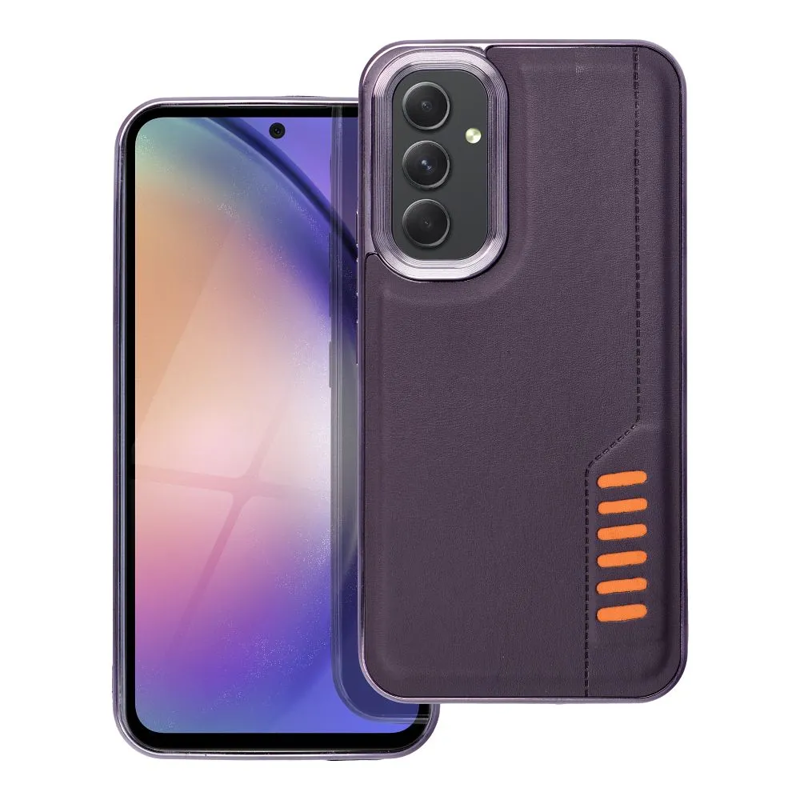 Milano Leather TPU Case (Samsung Galaxy A54 5G) dark purple