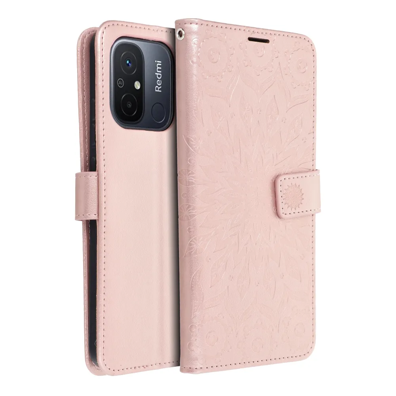 Forcell Mezzo Mandala Book Cover Case (Xiaomi Redmi 12C) rose gold