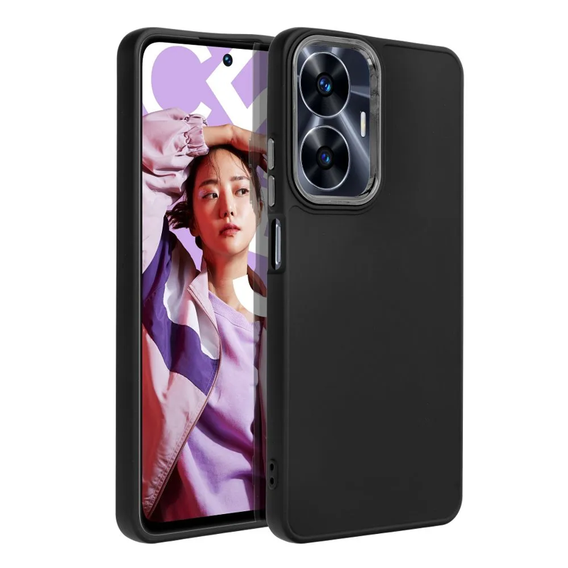 Frame TPU Thin Back Cover Case (Realme C55) black