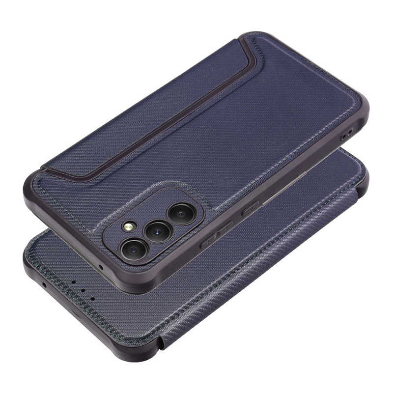 Forcell Razor Carbon Book Cover Case (Samsung Galaxy A35 5G) blue