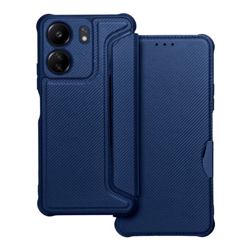 Forcell Razor Carbon Book Cover Case (Xiaomi Redmi 13C / Poco C65) blue