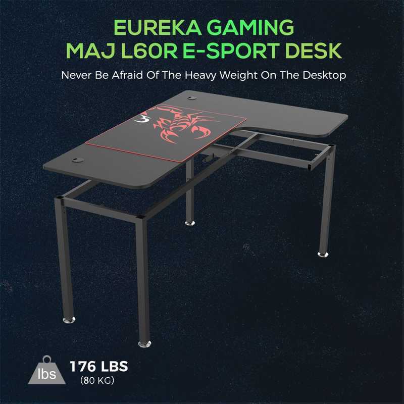 Gaming Desk Γραφείο Eureka Ergonomic® ERK-CD-L01R-60B-V4