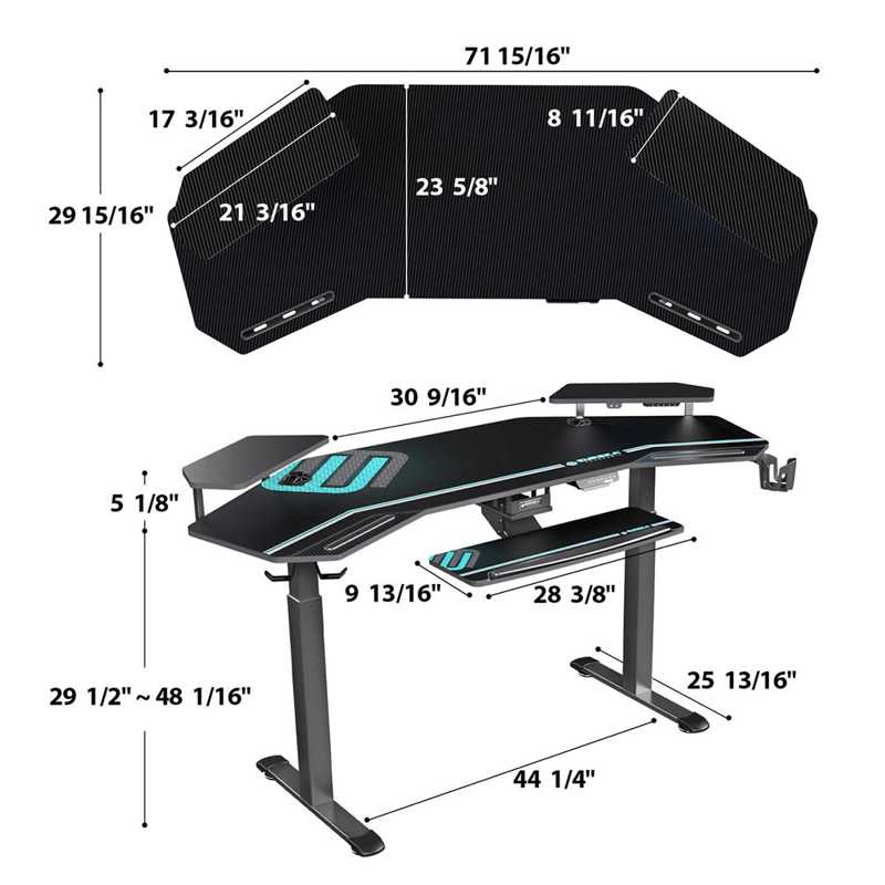 Gaming Desk Γραφείο Eureka Ergonomic® ERK-ES71 180x60x75εκ.