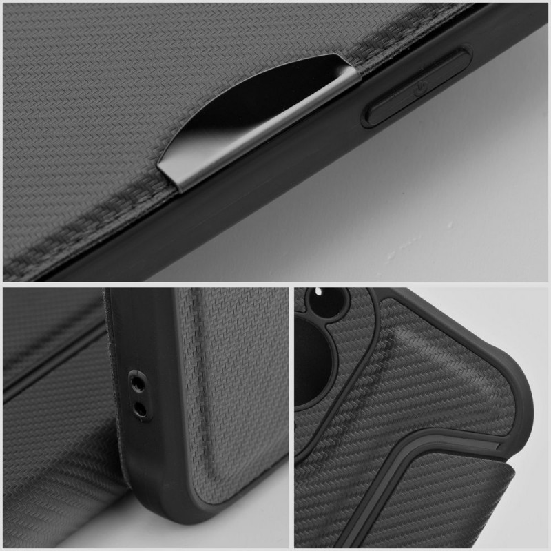 Forcell Razor Carbon Book Cover Case (Samsung Galaxy A15 5G / 4G) black