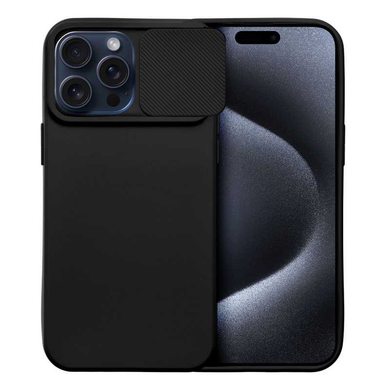 Forcell Cam Slider Case Back Cover (iPhone 15 Pro Max) black