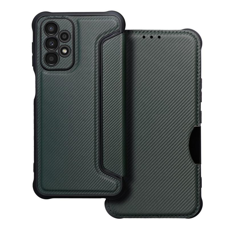 Forcell Razor Carbon Book Cover Case (Samsung Galaxy A23) dark-green