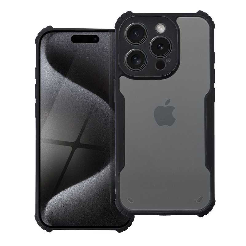 Anti-Drop TPU Armor Cam Shield Case (iPhone 15 Pro Max) black