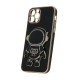 Astronaut 3D Silicone Back Cover Case (iPhone 15 Pro) black