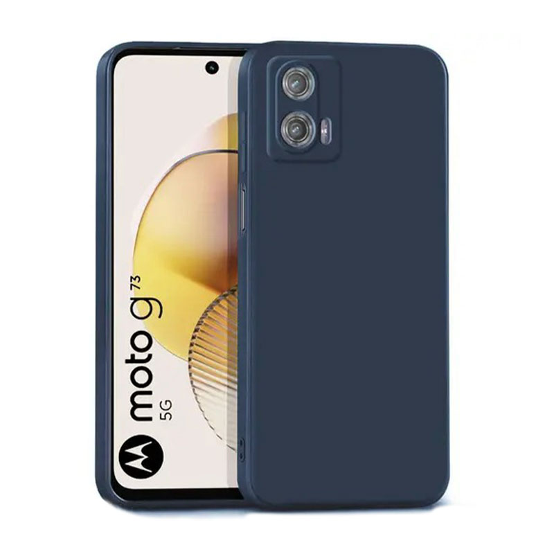 Silicone Soft Case Back Cover (Motorola Moto G73) dark blue