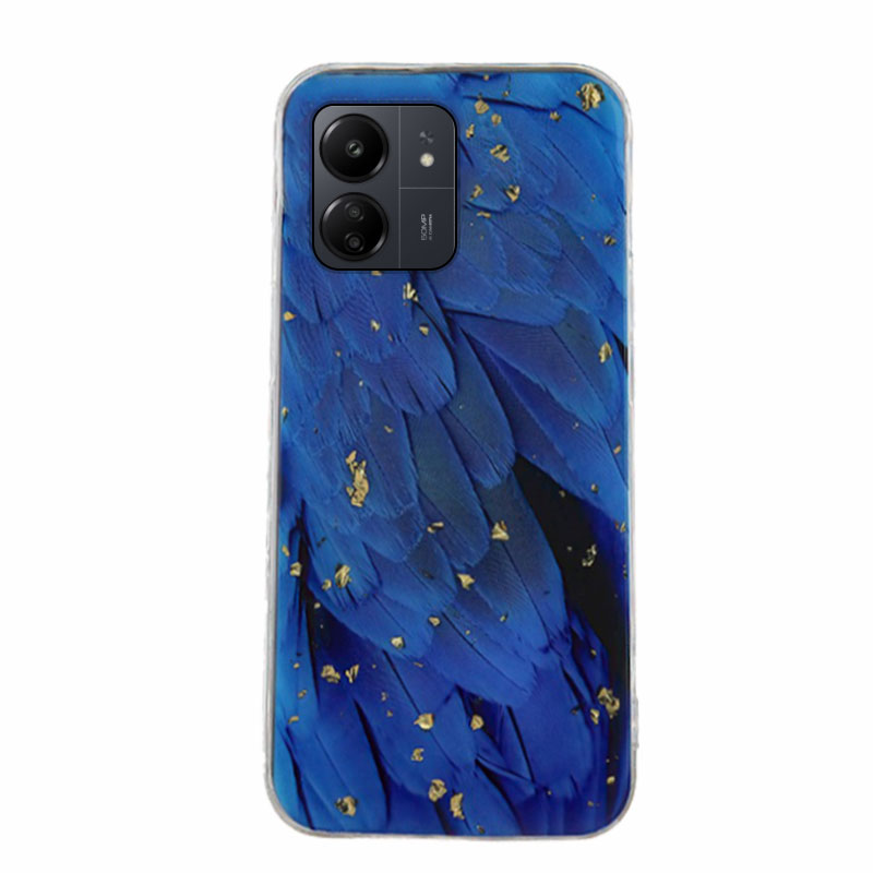 Gold Glam Back Cover Case (Xiaomi Redmi 13C / Poco C65) blue