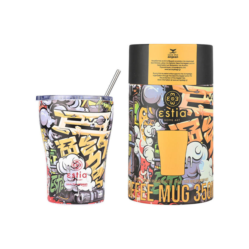 Estia Coffee Mug 350ml Save Τhe Aegean (Graffiti Rhythm)