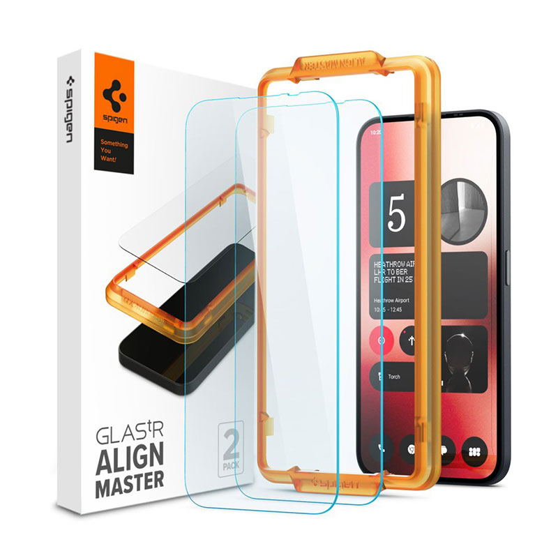 Spigen® GLAS.tR™ ALIGNmaster™ Slim (x2Pack) Full Face Tempered (Nothing Phone 2a) clear