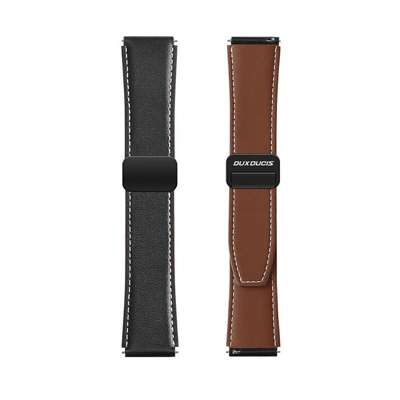 Dux Ducis Leather Strap Λουράκι 20mm (Samsung Galaxy / Huawei / Honor / Xiaomi Watch) black