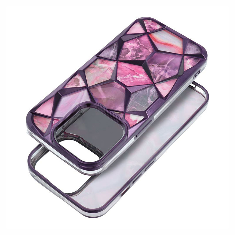 Twinki Hybrid Marble Back Cover Case (iPhone 13 Pro) violet