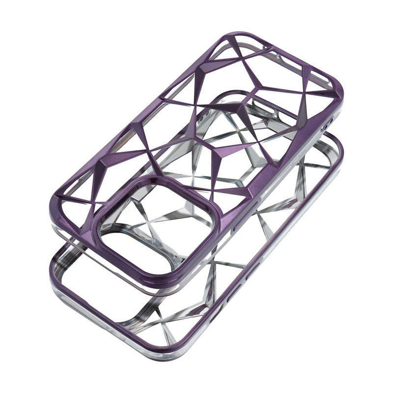 Twinki Hybrid Marble Back Cover Case (iPhone 13 Pro) violet