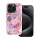 Twinki Hybrid Marble Back Cover Case (iPhone 13 Pro) pink