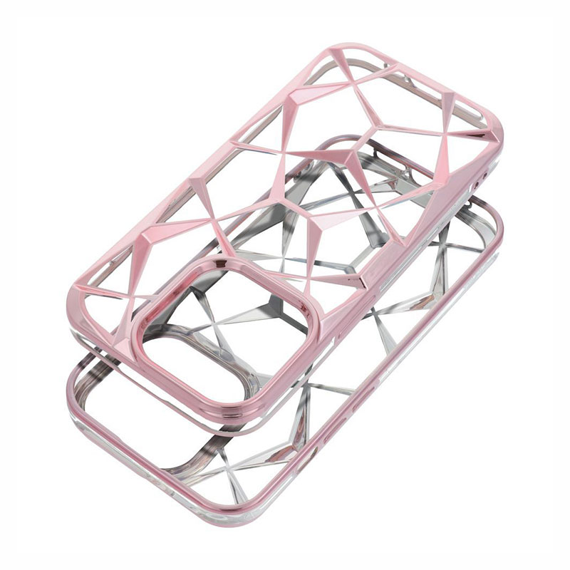 Twinki Hybrid Marble Back Cover Case (iPhone 13 Pro) pink