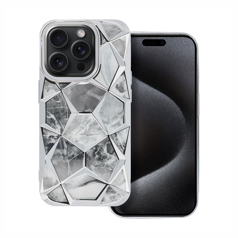 Twinki Hybrid Marble Back Cover Case (iPhone 13 Pro) silver