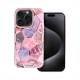 Twinki Hybrid Marble Back Cover Case (iPhone 14 Pro) pink