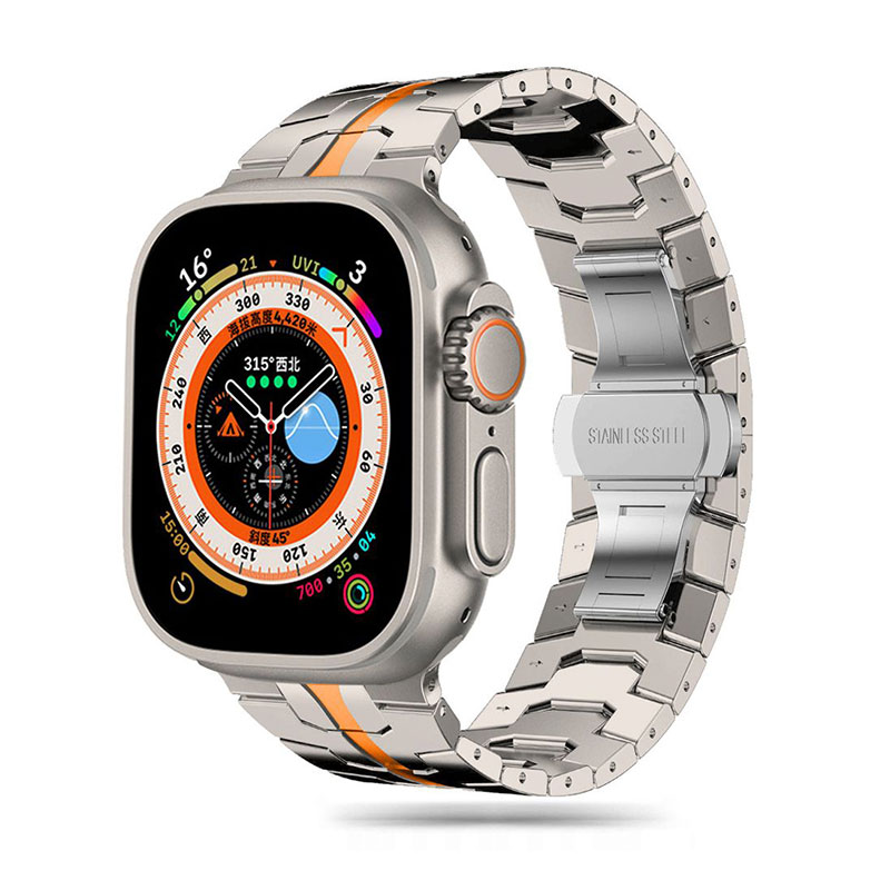 Tech-Protect Stainless Line Λουράκι (Apple Watch All Models) (42/44/45/49mm) titanium-orange