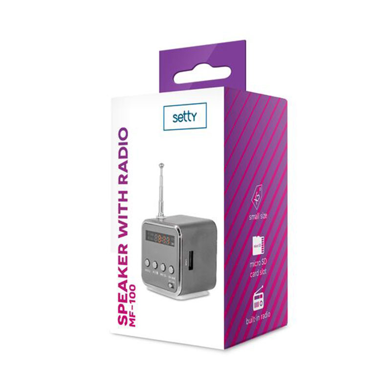 Setty Φορητό Ραδιόφωνο Επαναφορτιζόμενο Bluetooth / USB MF-100 (silver)