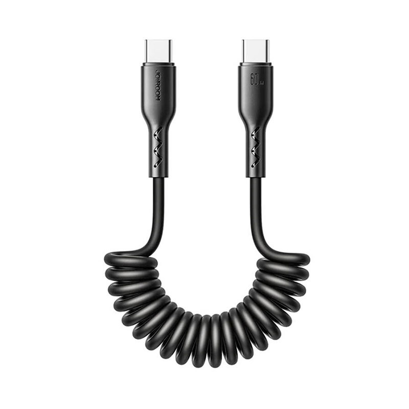 Joyroom Easy-Travel Coiled Cable Type-C / Type-C 60W 1.5m (black)