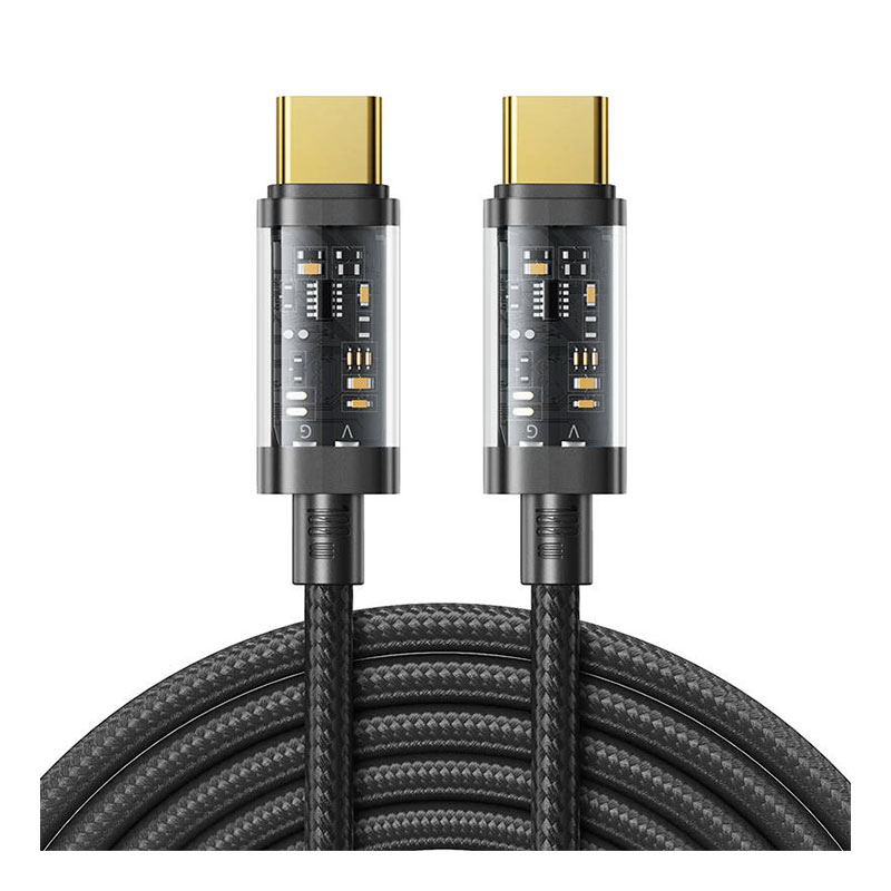 Joyroom Clear Braided Cable Type-C / Type-C PD 100W 1.2m (S-CC100A12) black