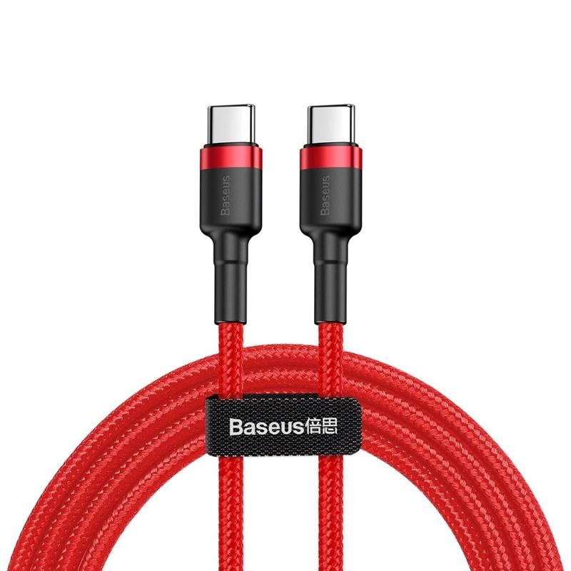 Baseus Cafule Cable Braided Type-C / Type-C 60W QC3.0 2M (CATKLF-H09) red