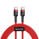 Baseus Cafule Cable Braided Type-C / Type-C 60W QC3.0 2M (CATKLF-H09) red