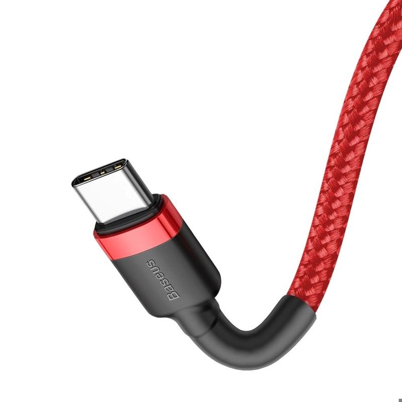 Baseus Cafule Cable Braided Type-C / Type-C 60W QC3.0 2M (CATKLF-H09) red